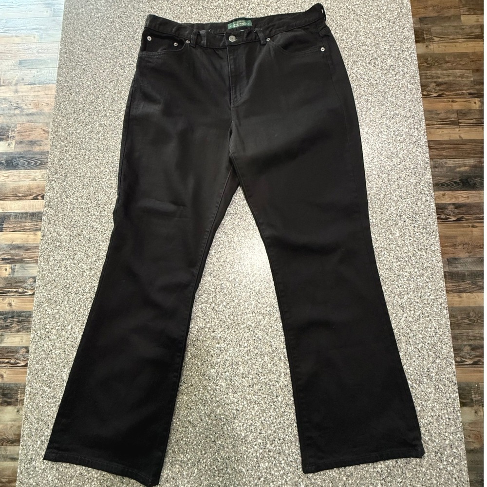 Lauren Ralph Lauren Black Classic Bootcut Jeans Womens 16 Flap Pocket RN 41381